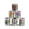 6 Rolls 6 Styles Flower PET Adhesive Sticker Rolls DIY-CC0001-23-1
