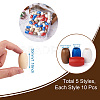 50Pcs 5 Colors Spray Painted Natural Wooden Beads WOOD-FW0001-06-3