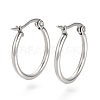 201 Stainless Steel Hoop Earrings X-MAK-R018-20mm-S-1