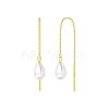 Natural Pearl Ear Studs for Women EJEW-P231-14G-1