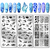 Stainless Steel DIY Nail Art Templates MRMJ-WH0092-054-1