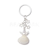 3Pcs 3 Styles Natural Shell Keychains KEYC-JKC00973-4