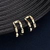 Brass Micro Pave Clear Cubic Zirconia Two-layer C-Shaped Cuff Earrings LS-EJEW-D328-05G-01-1