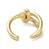 Rack Plating Brass Knot Open Cuff Rings for Women RJEW-Q777-02G-3