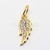 CZ Brass Micro Pave Cubic Zirconia Wing Charms ZIRC-L018-18-2