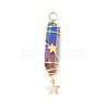 3Pcs 3 Styles Electroplated Natural Quartz Crystal Pointed Copper Wire Wrapped Pendants PALLOY-JF03766-01-3