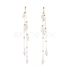 Natural Morganite Dangle Stud Earring EJEW-JE04122-02-1