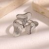 304 Stainless Steel Open Cuff Rings for Women WGC482B-02-1