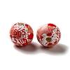 Halloween Printed Bloody Hand Wood European Beads WOOD-H102-06-3