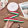 50 Yards Tricolor Polyester Striped Grosgrain Ribbon OCOR-WH0078-199C-3