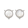Brass Micro Pave Clear Cubic Zirconia Chandelier Component Links CU-CBA5585-03P-2