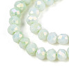 Anti-Tarnish Electroplate Rondelle Glass Beads Strands X-EGLA-T021-4mm-17-06-3