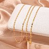 Brass Textured Oval Link Chain Necklaces NJEW-H053-01B-G01-3