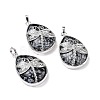 Natural Snowflake Obsidian Pendants X-G-G900-01P-13-1