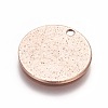 Ion Plating(IP) 304 Stainless Steel Textured Pendants STAS-I098-01-15mm-RG-2