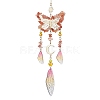 Natural Carnelian and Resin Pendant Decorations HJEW-TA00134-03-1