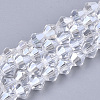 Electroplate Glass Beads Strands X-EGLA-Q118-6mm-A15-1