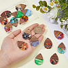 16Pcs 8 Colors Transparent Resin & Walnut Wood Big Pendants RESI-HS0001-01B-3