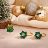304 Stainless Steel Enamel with Glass Pendant Necklaces & Hoop Earrings Sets FS-WG4D061-03-2