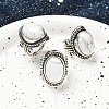 Natural Howlite Adjustable Rings RJEW-I108-01AS-01-1