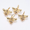 Brass Micro Pave Cubic Zirconia Pendants RB-I077-20G-RS-1