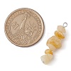 Gradient Color Natural Citrine & Natural Tiger Eye & Natural Gold Rutilated Quartz Chip Beaded Pendants PALLOY-JF02791-08-2