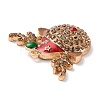 Christmas Zinc Alloy Rhinestone Pendnats PALLOY-K008-02A-KCG-3