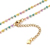 304 Stainless Steel Enamel Link Chain Bracelets & Necklaces Jewelry Sets SJEW-JS01137-3