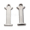 304 Stainless Steel Alphabet Charms STAS-H122-I-P-1