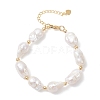 Natural Baroque Pearl Keshi Pearl Beaded Bracelets BJEW-JB13336-2