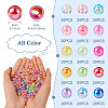 300Pcs 15 Colors Transparent Acrylic Beads MACR-TA0001-29-3