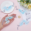 Gorgecraft 4Pcs 2 Style Leaf Computerized Embroidery Cloth Iron on/Sew on Patches DIY-GF0008-58B-3