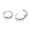Brass Micro Pave Cubic Zirconia Huggie Hoop Earring Findings X-KK-T063-013P-NF-4