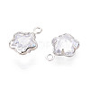 Brass Pave Clear Cubic Zirconia Pendants ZIRC-T017-02P-2