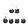 Gemstone Donut Dangle Earrings EJEW-G300-01P-2