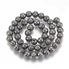 Electroplated Natural Lava Rock Beads Strands G-T061-55D-10mm-2