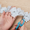 Double Layer Polyester Flower Lace Ribbons DIY-WH0656-60A-3