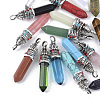 Natural & Synthetic Mixed Gemstone Pointed Pendants G-T128-03-1