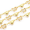 Brass Glass Link Chains CHC-T018-15C-G-1