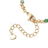 Natural Shell Heart & AB Color Plated Glass Faceted Rondelle Beaded Necklaces NJEW-JN05863-6