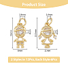 DICOSMETIC 12Pcs 2 Style Brass Micro Pave Cubic Zirconia Pendants KK-DC0003-22-2