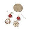 Alloy Enamel with Rhinestone Dangle Earrings EJEW-JE06079-3