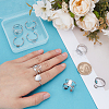 9Pcs 9 Styles 201 & 304 Stainless Steel Open Cuff Ring Findings STAS-WR0001-32-3