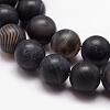 Natural Black Agate Bead Strands G-K166-12-8mm-03-3