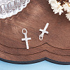 2Pcs 925 Sterling Silver Pave Clear Cubic Zirconia Cross Charms STER-TA0001-59-4