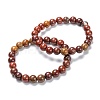 Natural Carnelian Stretch Beaded Bracelets G-A185-01K-2