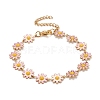Enamel Daisy Link Chains Bracelet BJEW-P271-01G-05-1