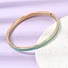 304 Stainless Steel Enamel Hinged Cuff Bangles for Women SA-CBAC920-15G-01A-2
