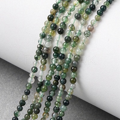 Natural Moss Agate Beads Strands G-Z116-A05-2mm-1