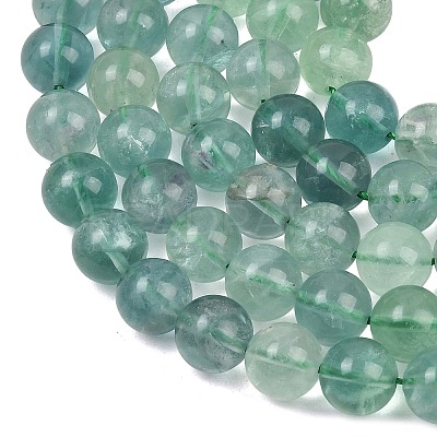 Natural Green Fluorite Beads Strands G-K340-A03-10mm-01-1